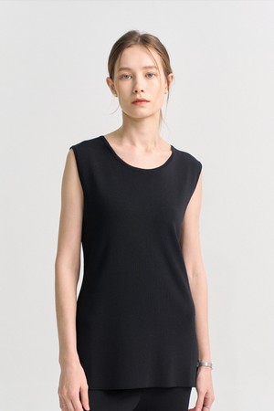 EMMA KNITTED SLEEVELESS TOP_BLACK