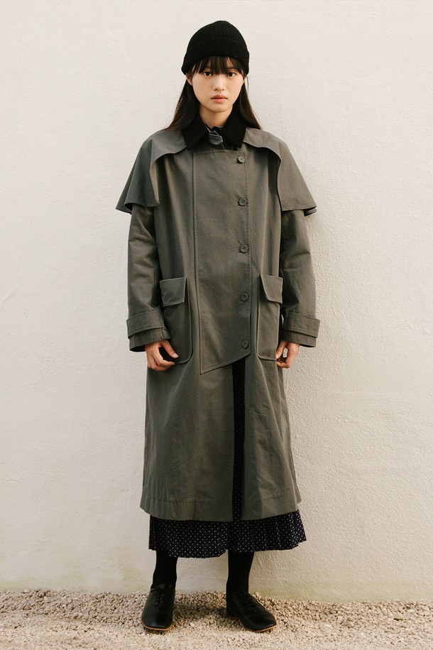 VINCENTNAVY - 트렌치코트 - [23FW] COTTON CAPE TRENCH COAT