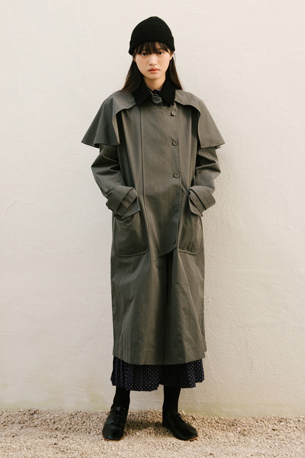 VINCENTNAVY - 트렌치코트 - [23FW] COTTON CAPE TRENCH COAT