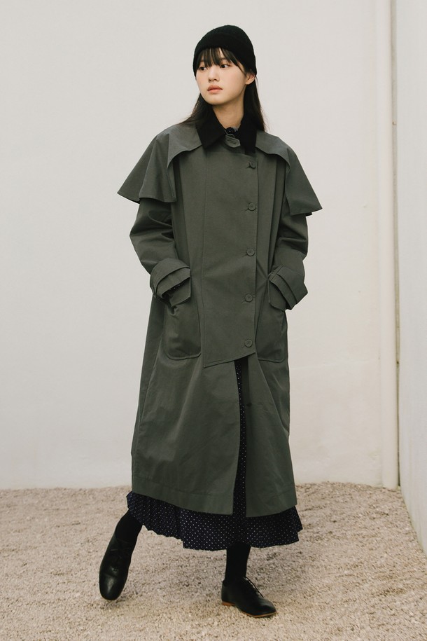 VINCENTNAVY - 트렌치코트 - [23FW] COTTON CAPE TRENCH COAT