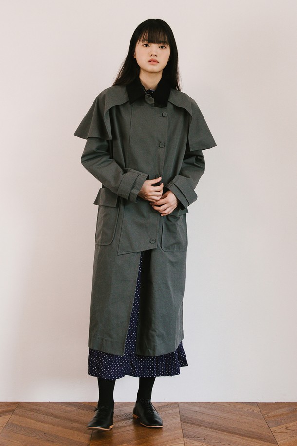 VINCENTNAVY - 트렌치코트 - [23FW] COTTON CAPE TRENCH COAT