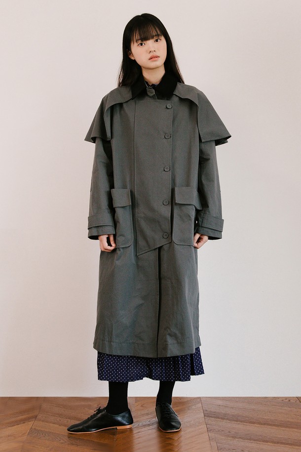 VINCENTNAVY - 트렌치코트 - [23FW] COTTON CAPE TRENCH COAT