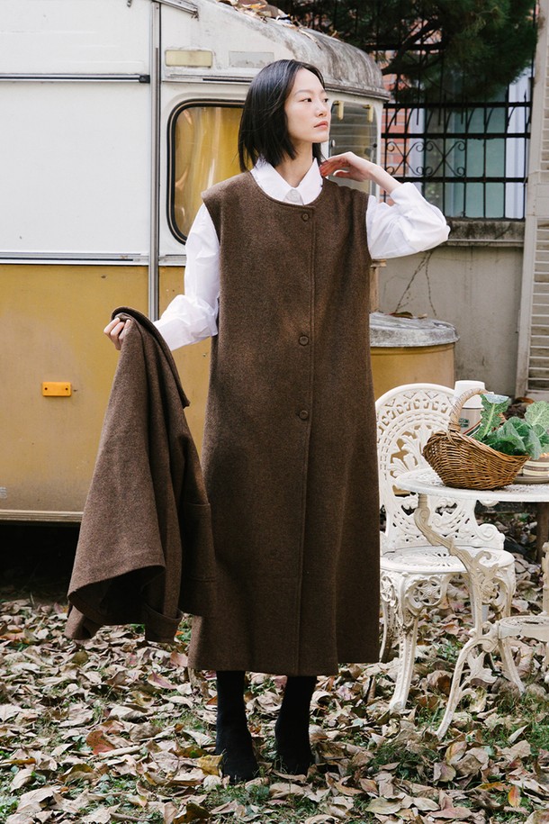 VINCENTNAVY - 민소매 원피스 - [24FW]WOOL TWEED LONG VEST