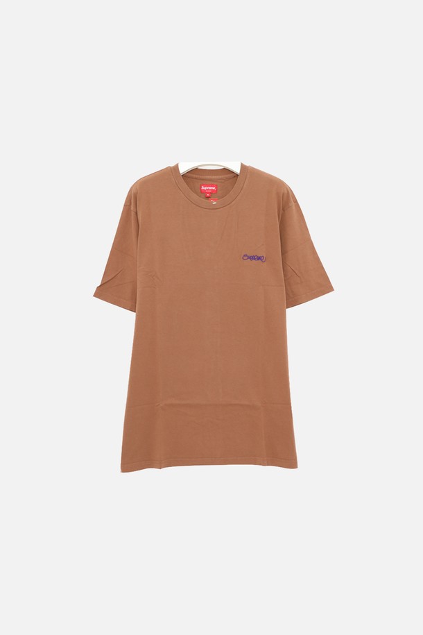 SUPREME - 반팔티셔츠 - 슈프림 워시드 핸드스타일로고 반팔 남성 티셔츠 SS22KN83 BROWN