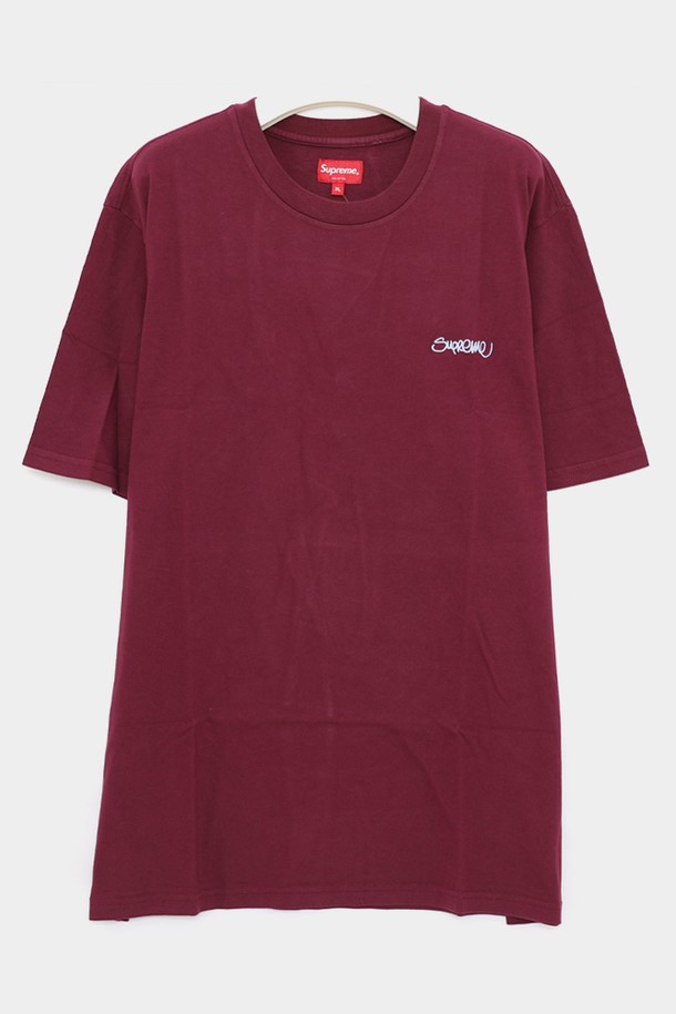 SUPREME - 반팔티셔츠 - 슈프림 워시드 핸드스타일로고 반팔 남성 티셔츠  SS22KN83 PLUM