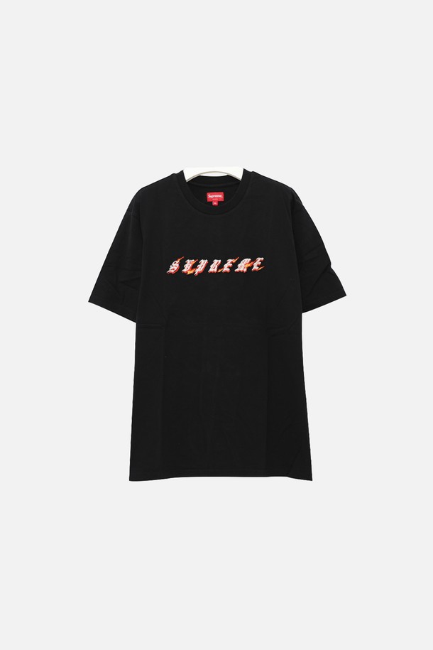 SUPREME - 반팔티셔츠 - 슈프림 프라미스 파이어 로고 반팔 남성 티셔츠 SS22KN81 BLACK