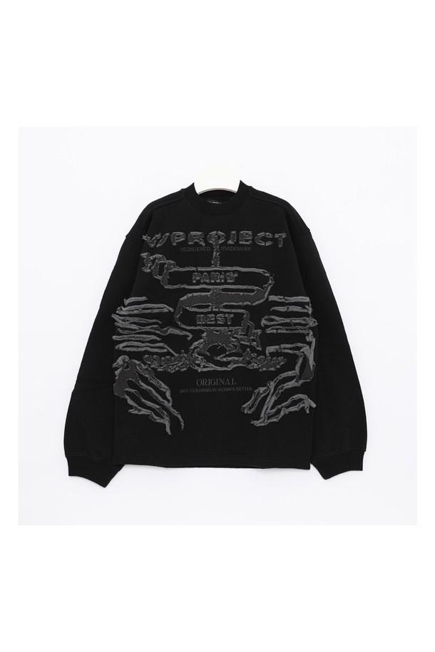 Y/PROJECT - 스웨트셔츠 - 와이프로젝트 파리스 베스트 패치로고 스웨트 남성 맨투맨 SWEAT54 S25 BLACK