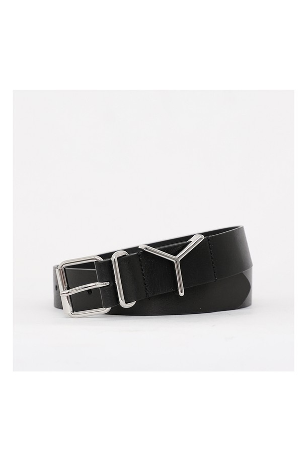 Y/PROJECT - 벨트 - 와이프로젝트 Y로고 35MM 남성 벨트 BELT1Y S25 BLACK SILVER