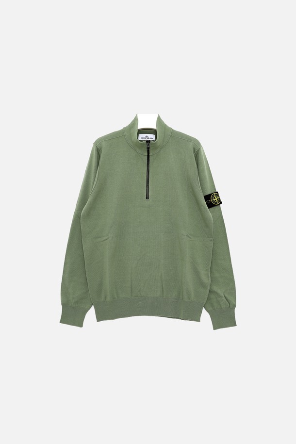 STONE ISLAND - 스웨터 - 스톤아일랜드 와펜로고 클래식 반집업 남성 니트 7815543B2 V0055