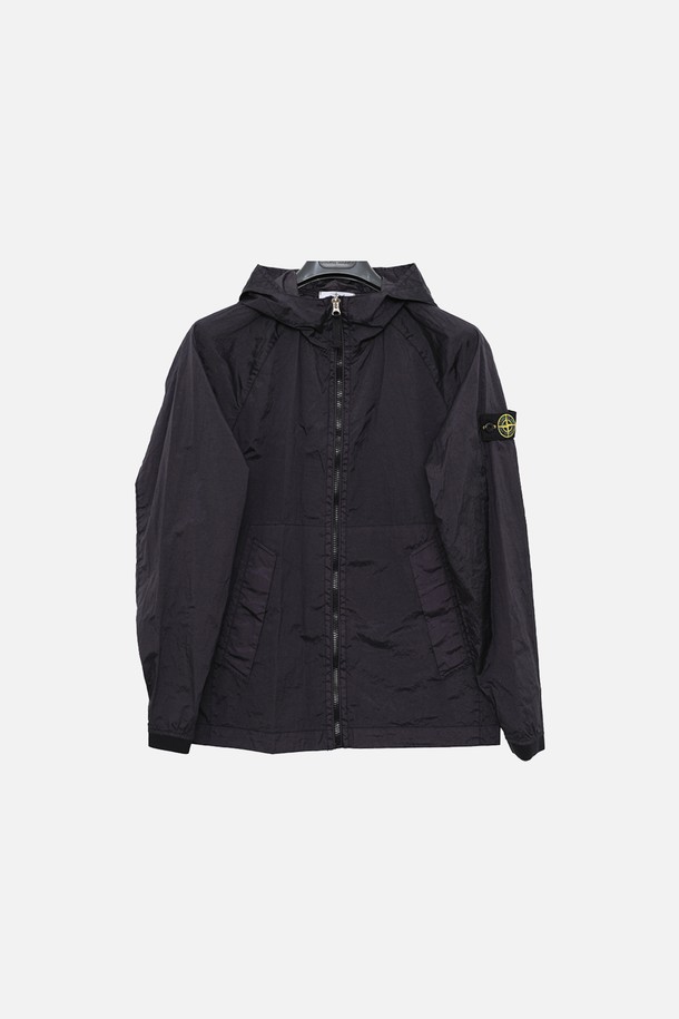 STONE ISLAND - 키즈아우터 - 스톤아일랜드키즈 와펜로고 나일론 후드 윈드 남아 자켓 781640737 V0026/10A