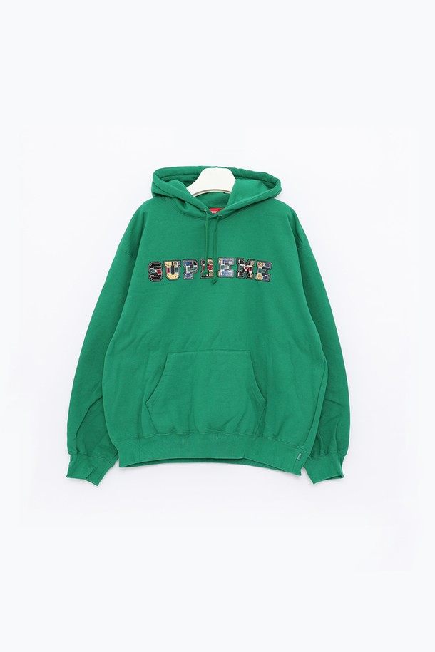 SUPREME - 후디 - 슈프림 컬리지에이트 레더 스웨트 남성 후드티 FW23SW58 GREEN