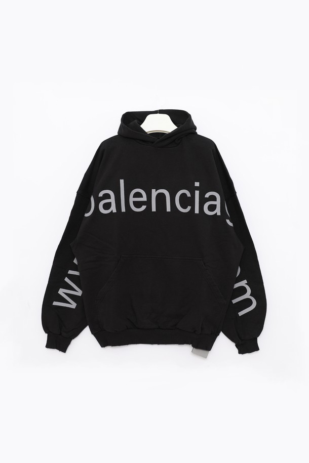 BALENCIAGA - 후디 - 발렌시아가 BAL 닷컴 프린트 스웨트 라지핏 남성 후드티 739024 TOVN9 8151