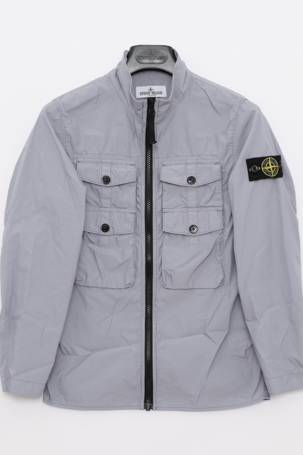 STONE ISLAND - 키즈아우터 - 스톤키즈 와펜로고 4포켓 오버셔츠 남아 자켓 781610101 V0047/8A