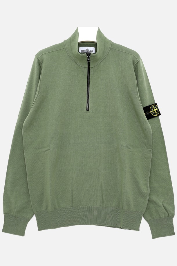 STONE ISLAND - 스웨터 - 스톤아일랜드 와펜로고 클래식 반집업 남성 니트 7815543B2 V0055