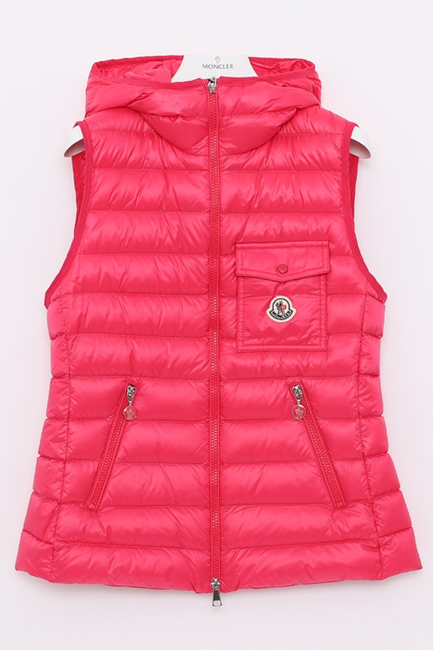 MONCLER - 점퍼 - 몽클레어 글리고스 패치로고 후드 패딩 조끼 여성 자켓 1A00028 595ZZ 562 GLYGOS