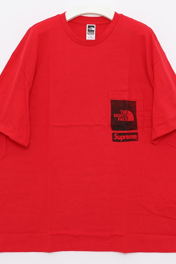 SUPREME - 반팔티셔츠 - 슈프림 노스페이스 프린티드 포켓 반팔 남성 티셔츠 SS23KN2 RED