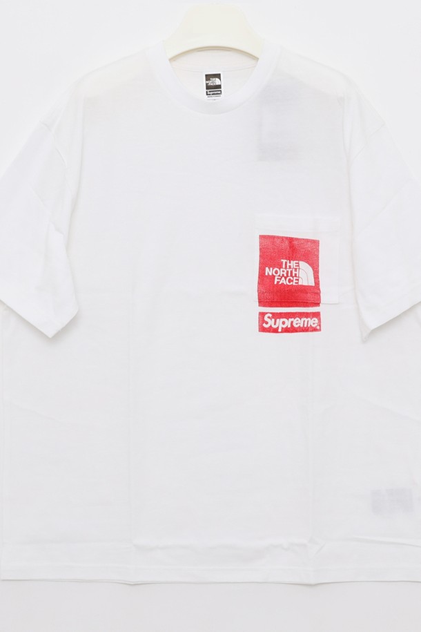 SUPREME - 반팔티셔츠 - 슈프림 노스페이스 프린티드 포켓 반팔 남성 티셔츠 SS23KN2 WHITE