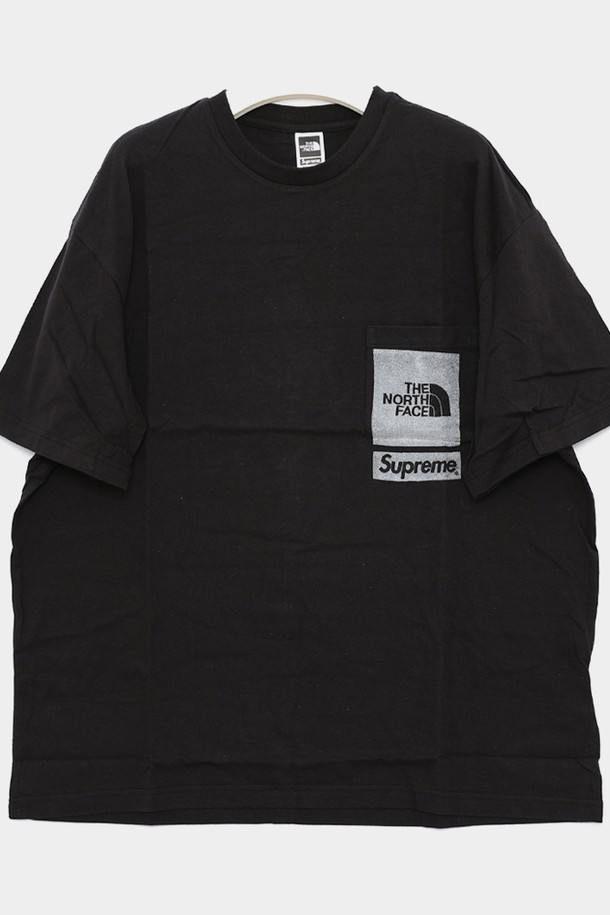 SUPREME - 반팔티셔츠 - 슈프림 노스페이스 프린티드 포켓 반팔 남성 티셔츠 SS23KN2 BLACK