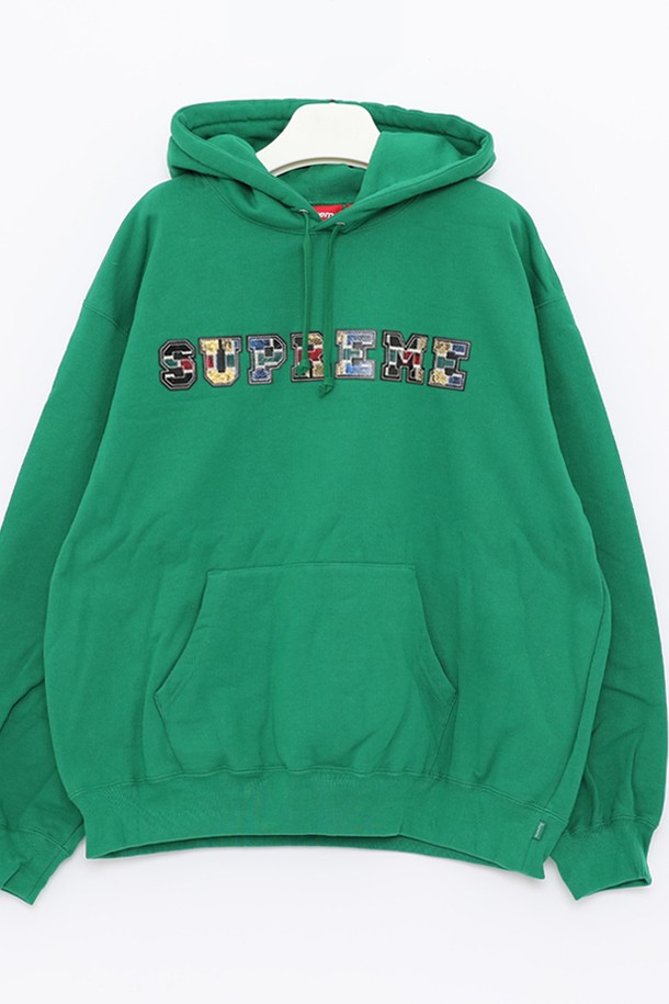 SUPREME - 후디 - 슈프림 컬리지에이트 레더 스웨트 남성 후드티 FW23SW58 GREEN