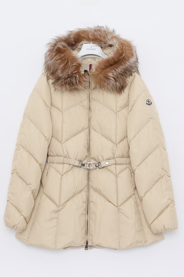 MONCLER - 점퍼 - 몽클레어 로리엇 패치로고 벨트드 후드퍼 패딩 여성 자켓 1A00076 539ZD 20J LORIOT