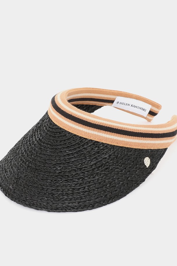 HELEN KAMINSKI - 모자 - 헬렌카민스키 아이코닉 라피아 비앙카 썬바이저 여성 썬캡 HAT50265 CHARCOAL BLACK STRIPE