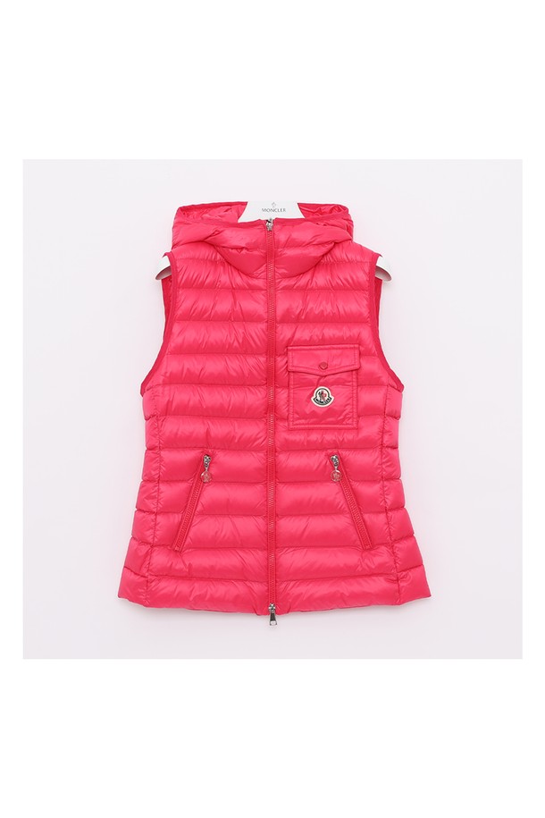 MONCLER - 점퍼 - 몽클레어 글리고스 패치로고 후드 패딩 조끼 여성 자켓 1A00028 595ZZ 562 GLYGOS