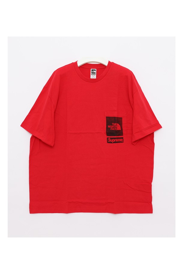 SUPREME - 반팔티셔츠 - 슈프림 노스페이스 프린티드 포켓 반팔 남성 티셔츠 SS23KN2 RED