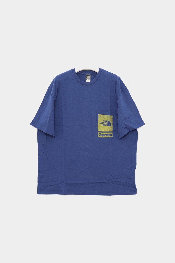 SUPREME - 반팔티셔츠 - 슈프림 노스페이스 프린티드 포켓 반팔 남성 티셔츠 SS23KN2 NAVY