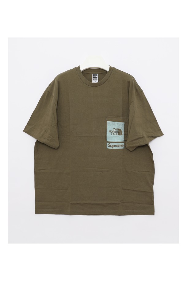 SUPREME - 반팔티셔츠 - 슈프림 노스페이스 프린티드 포켓 반팔 남성 티셔츠 SS23KN2 OLIVE