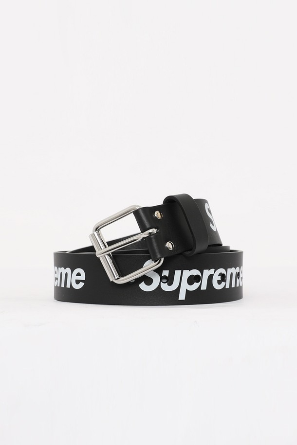 SUPREME - 벨트 - 슈프림 스트랩 로고 리빗 레더 남성 벨트 SS23A106 BLACK