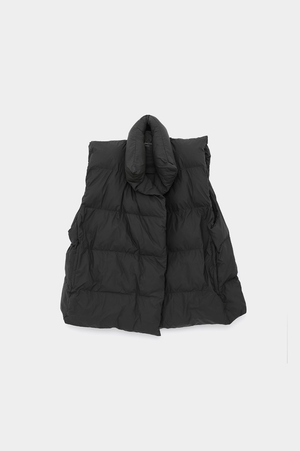 BALENCIAGA - 다운/패딩 - 발렌시아가 하이넥 백로고 랩 푸퍼 패딩 조끼 남성 자켓 751718 TOO41 1000