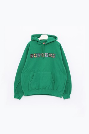 슈프림 컬리지에이트 레더 스웨트 남성 후드티 FW23SW58 GREEN