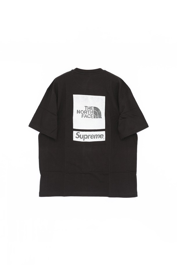 SUPREME - 반팔티셔츠 - 슈프림 노스페이스 콜라보 탑 반팔 남성 티셔츠 SS24KN1 BLACK