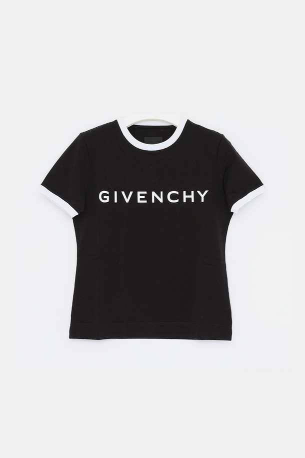 GIVENCHY - 반소매 티셔츠 - 지방시 아키타이프 로고 슬림핏 반팔 여성 티셔츠 BW70BF3YAC 004