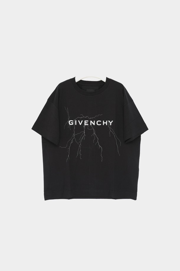 GIVENCHY - 반팔티셔츠 - 지방시 4G로고 리플렉티브 박시핏 반팔 남성 티셔츠 BM71JB3YJ9 001