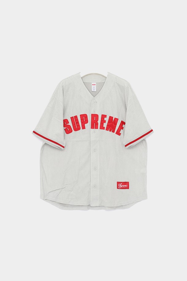 SUPREME - 반팔티셔츠 - 슈프림 울트라스웨이드 메쉬 베이스볼 저지 남성 티셔츠 SS24KN22 GREY