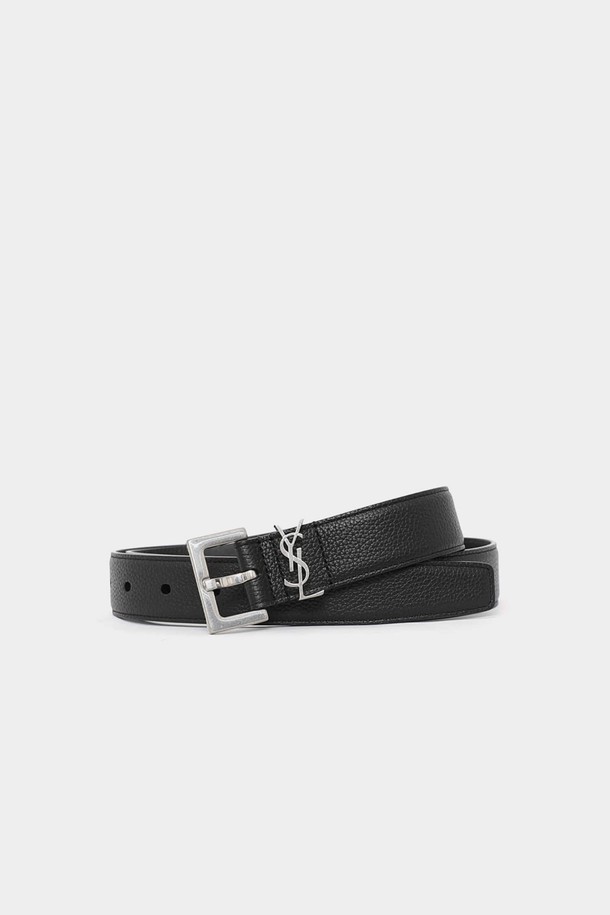 SAINT LAURENT - 벨트 - 생로랑 24FW 모노그램 YSL로고 3CM 남성 벨트 634440 DTI0E 1000