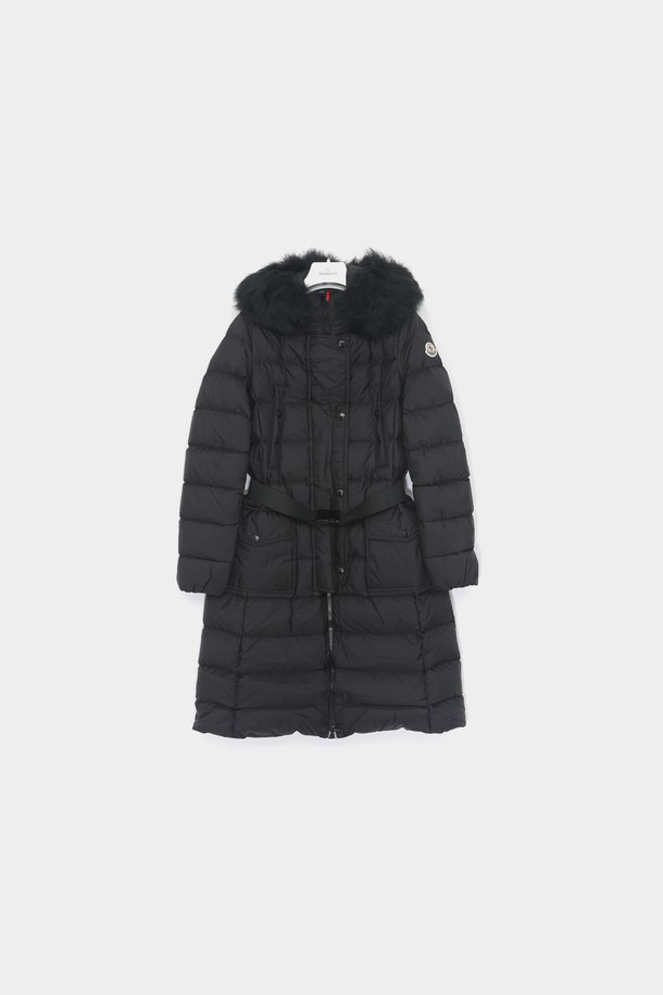 MONCLER - 점퍼 - 몽클레어 24FW 끌로에 패치로고 벨트 후드퍼 롱패딩 여성 자켓 1C00023 5968E 999 KHLOE