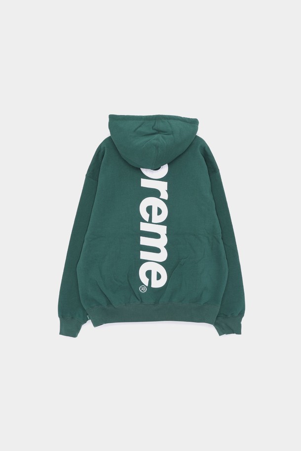 SUPREME - 후디 - 슈프림 24FW 백로고 사틴 아플리케 스웨트 남성 후드티 FW24SW37 DK GREEN