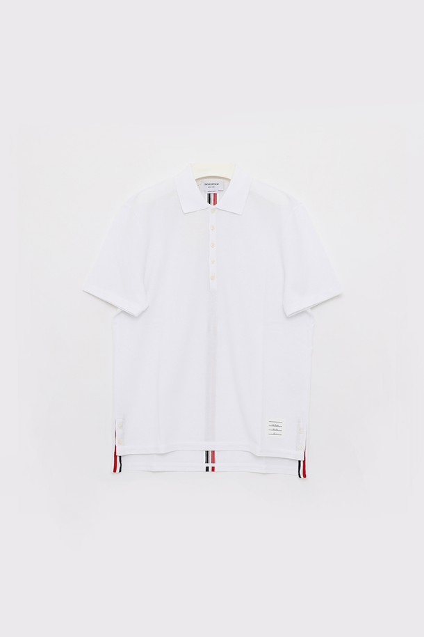 THOM BROWNE - 반팔티셔츠 - 톰브라운 백삼선 폴로 반팔 남성 PK티셔츠 MJP042A 00050 100