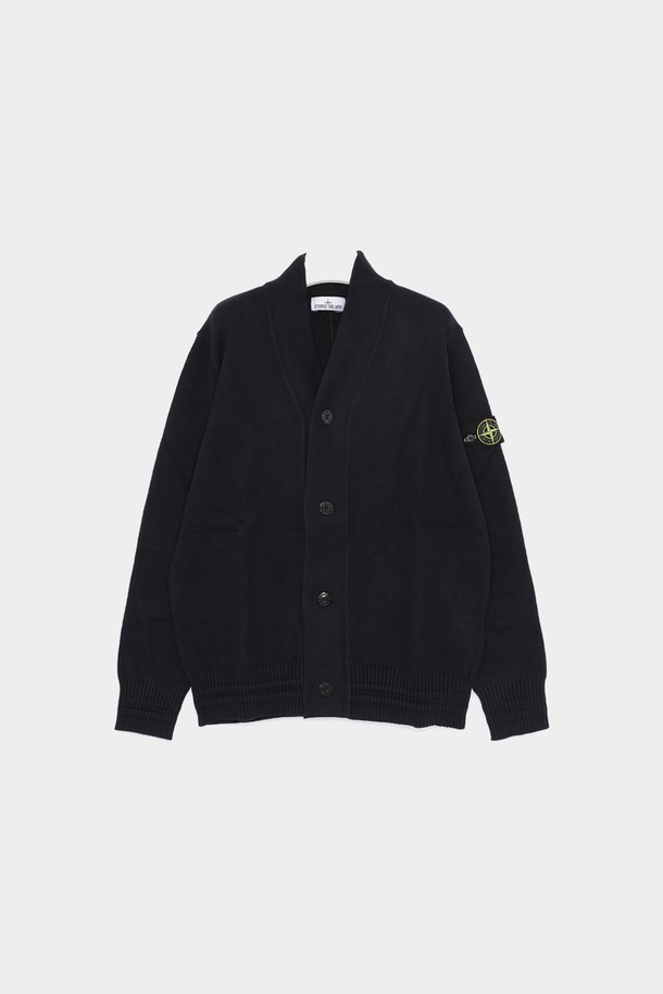 STONE ISLAND - 가디건 - 스톤아일랜드 24FW 와펜로고 클래식 울 V넥 남성 가디건 8115556A2 V0020