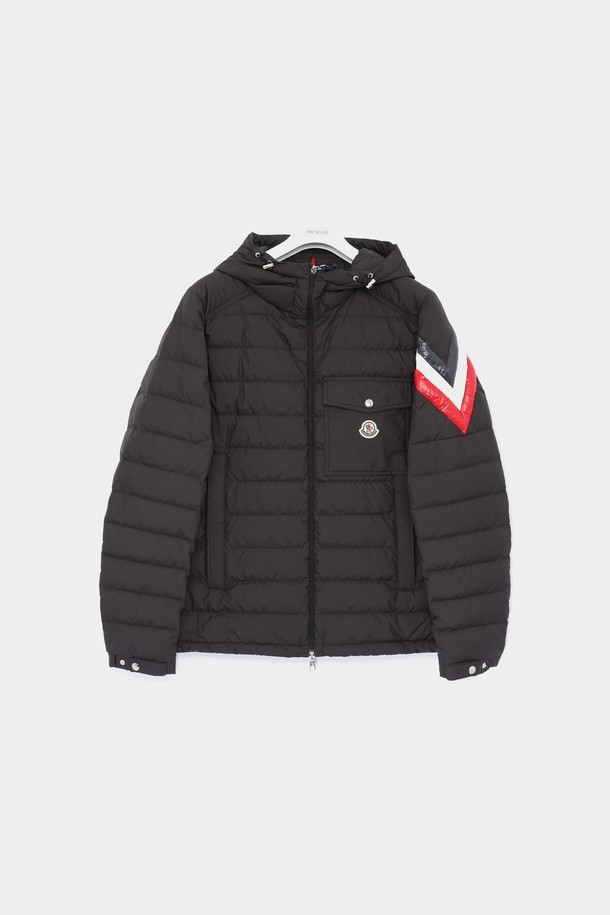 MONCLER - 다운/패딩 - 몽클레어 베라드 패치로고 삼선 후드 패딩 남성 자켓 1A00012 54A81 999 BERARD