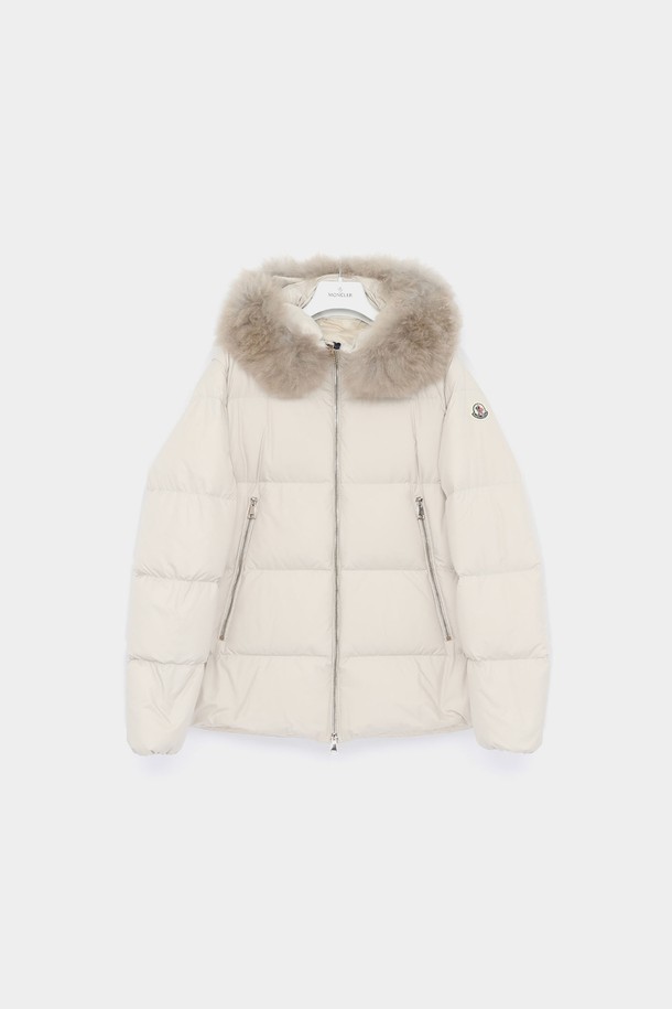 MONCLER - 점퍼 - 몽클레어 24FW 라이체퍼 패치로고 후드퍼 패딩 여성 자켓 1A00174 54AQE 051 LAICHEFUR