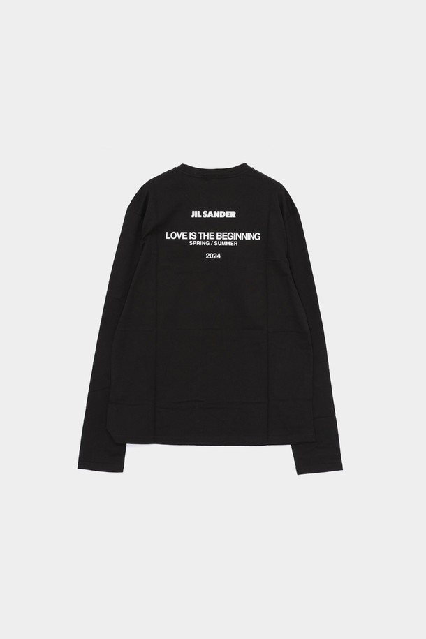 JIL SANDER - 긴팔티셔츠 - 질샌더 백프린팅로고 롱슬리리브 긴팔 남성 티셔츠 J21GC0160 J46219 001