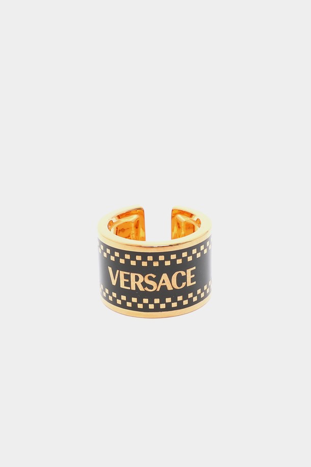 VERSACE - 기타소품 - 베르사체 24FW 골드로고 와이드 밴드 공용 반지 1015199 1A00638 4J120