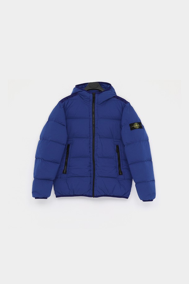 STONE ISLAND - 키즈아우터 - 스톤아일랜드키즈 와펜로고 크링클랩스 후드 남아 패딩 811640328 V0022/12A