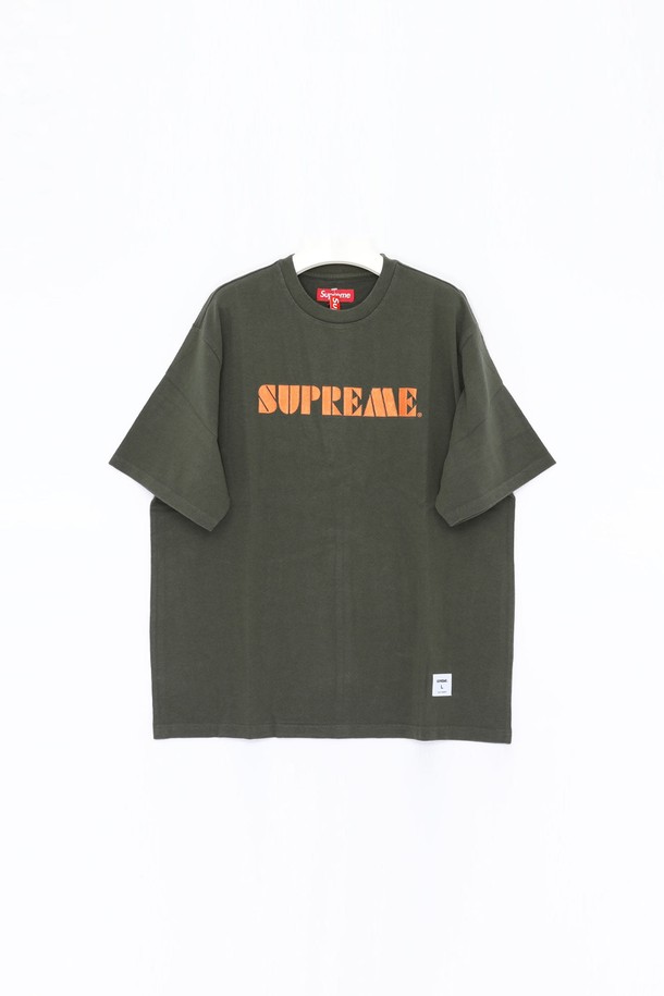 SUPREME - 반팔티셔츠 - 슈프림 스텐실 자수 로고 반팔 남성 티셔츠 SS24KN59 GREEN