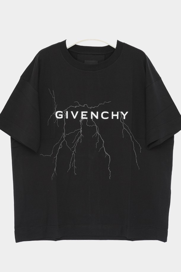 GIVENCHY - 반팔티셔츠 - 지방시 4G로고 리플렉티브 박시핏 반팔 남성 티셔츠 BM71JB3YJ9 001