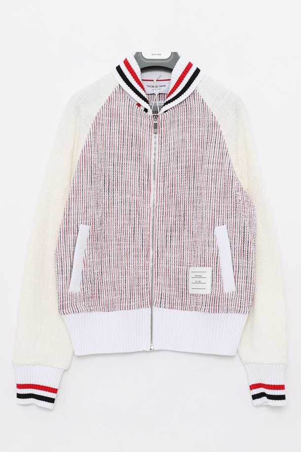 THOM BROWNE - 자켓 - 톰브라운 삼선 스트라이프 봄버 여성 자켓 FJT329A J0144 960