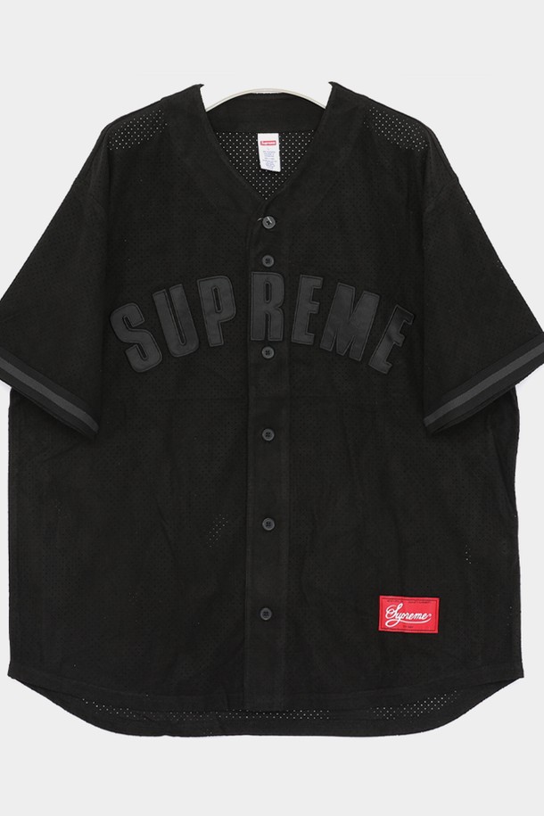 SUPREME - 반팔티셔츠 - 슈프림 울트라스웨이드 메쉬 베이스볼 저지 남성 티셔츠 SS24KN22 BLACK